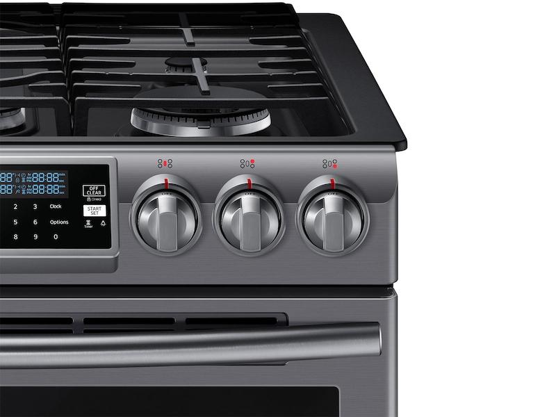 5.8 cu. ft. Slide-In Gas Range with True Convection in Black Stainless Steel