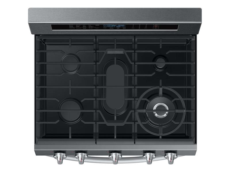 5.8 cu. ft. Freestanding Gas Range with True Convection and Steam Reheat in Black Stainless Steel
