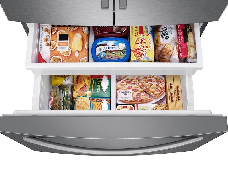 26.5 cu. ft. Large Capacity 3-Door French Door Refrigerator with Family Hub™ and External Water & Ice Dispenser in Stainless Steel
