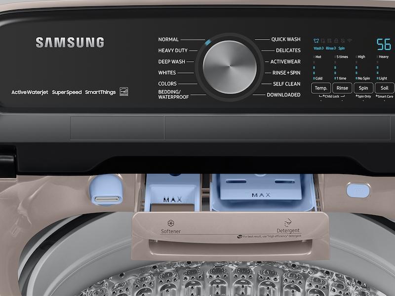 5.2 cu. ft. Large Capacity Smart Top Load Washer with Super Speed Wash in Champagne