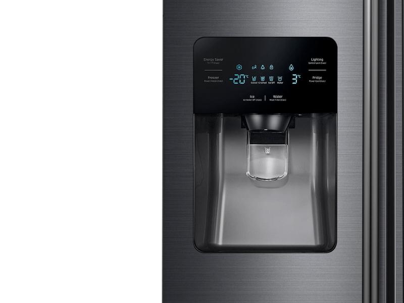 25 cu. ft. Food ShowCase Side-by-Side Refrigerator with Metal Cooling in Black Stainless Steel