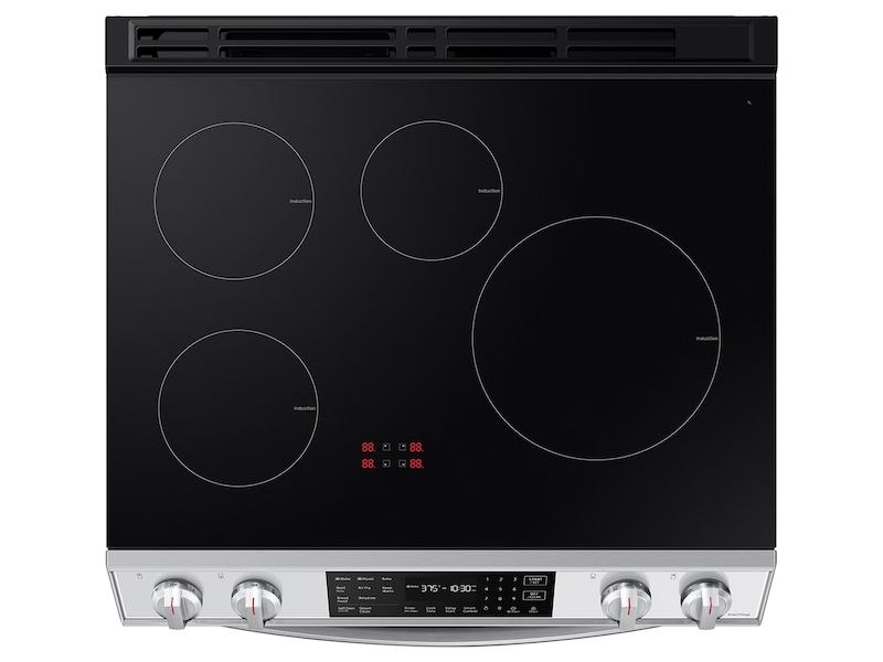 Bespoke 6.3 cu. ft. Smart Rapid Heat Induction Slide-in Range with Air Fry & Convection+ in White Glass