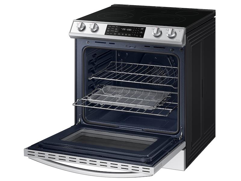 Bespoke 6.3 cu. ft. Smart Front Control Slide-In Electric Range with Air Fry & Wi-Fi in White Glass