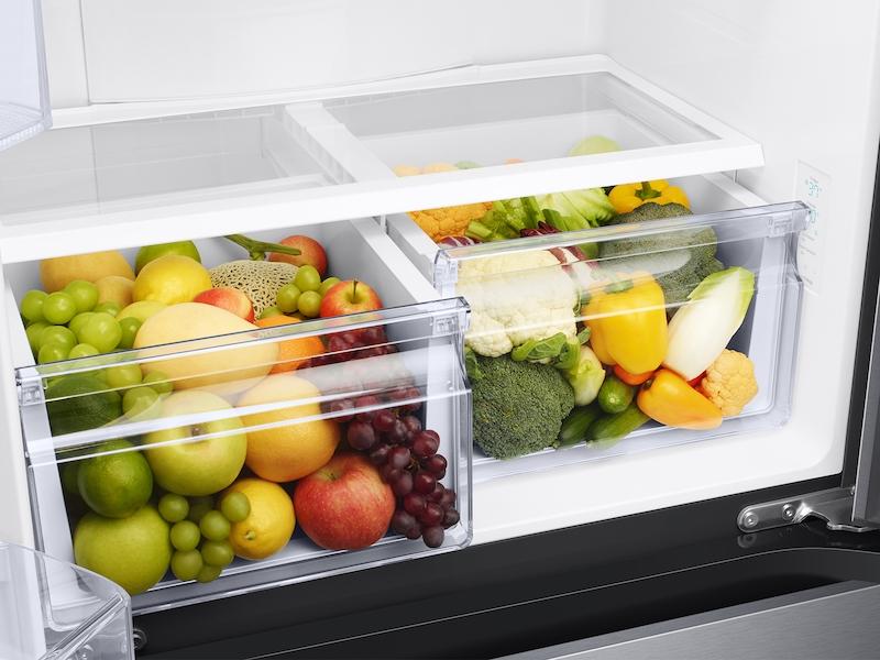 18 cu. ft. Smart Counter Depth 3-Door French Door Refrigerator in Black Stainless Steel