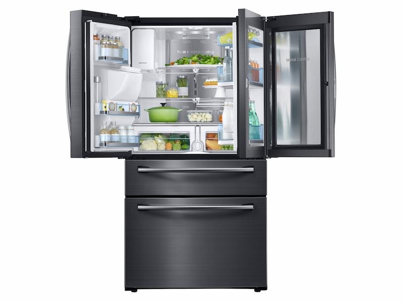 28 cu. ft. Food Showcase 4-Door French Door Refrigerator in Black Stainless Steel