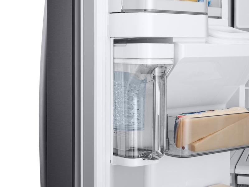 28 cu. ft. 3-Door French Door, Full Depth Refrigerator with Food Showcase in Black Stainless Steel