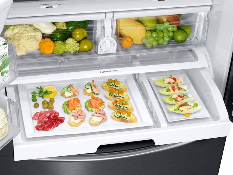 25 cu. ft. French Door Refrigerator with External Water & Ice Dispenser in Black Stainless Steel