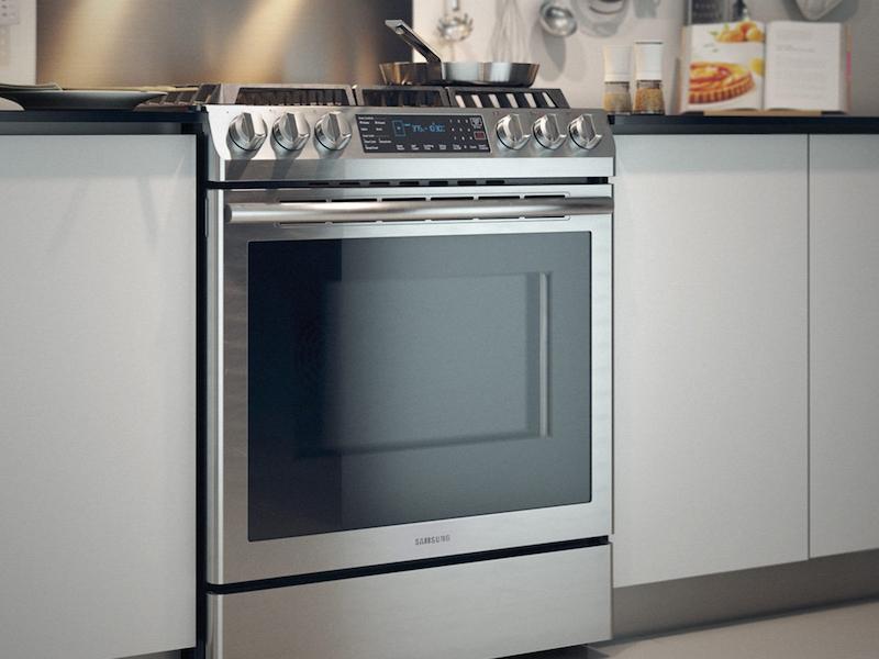 5.8 cu. ft. Slide-in Gas Range with Convection in Stainless Steel