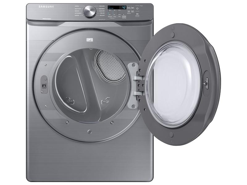 7.5 cu. ft. Front Load Electric Dryer with Sensor Dry in Platinum
