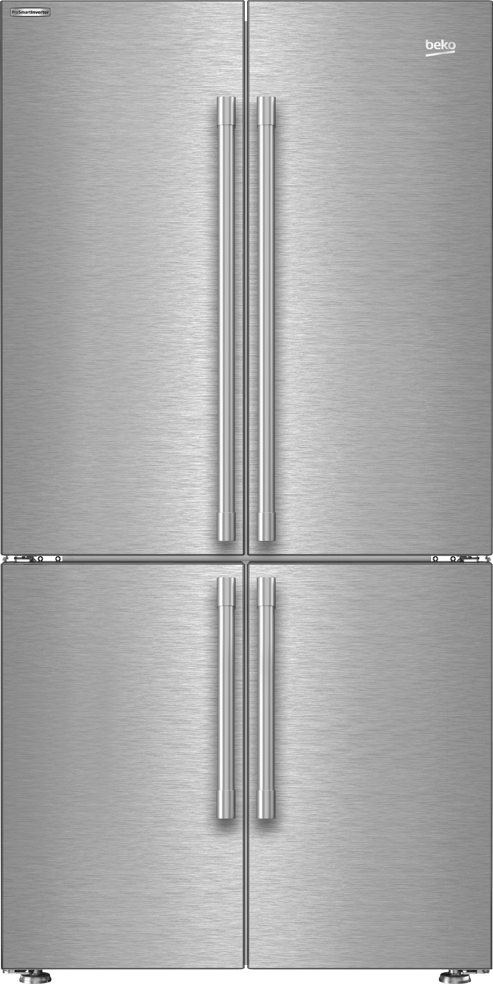 36" French Four-Door Stainless Steel Refrigerator with auto Ice Maker, Water Dispenser