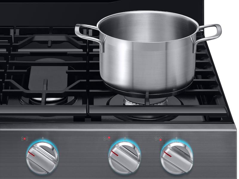 5.8 cu. ft. Freestanding Gas Range with True Convection in Black Stainless Steel