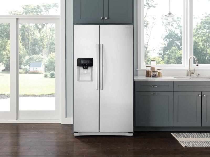 25 cu. ft. Side-by-Side Refrigerator with LED Lighting in White