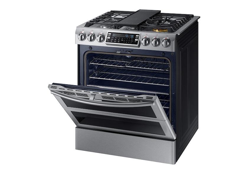 5.8 cu. ft. Slide-In Gas Range with Flex Duo™ & Dual Door in Stainless Steel