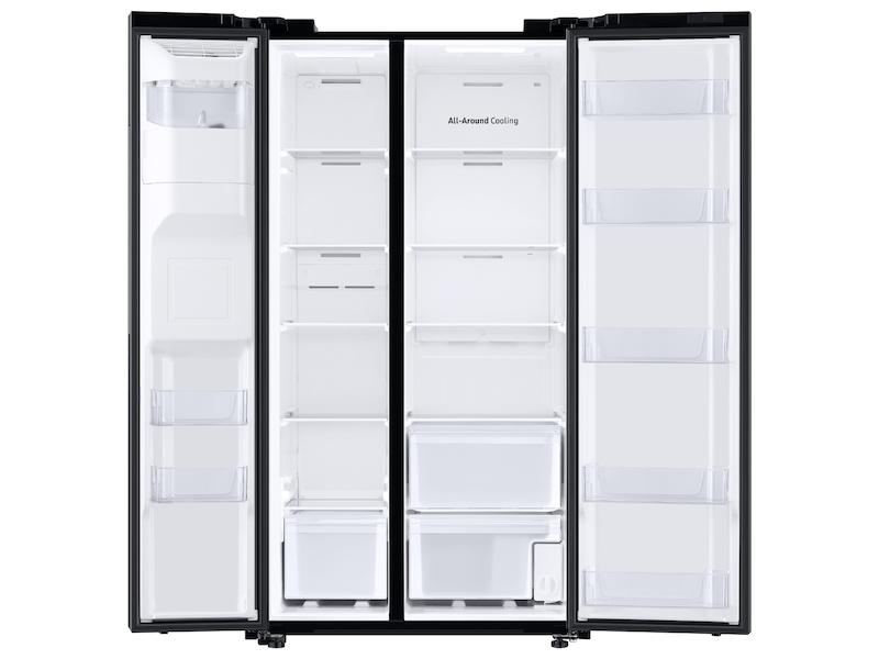 27.4 cu. ft. Large Capacity Side-by-Side Refrigerator in Black Stainless Steel