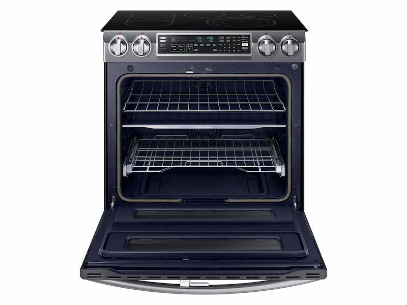 5.8 cu. ft. Slide-In Electric Range with Flex Duo™ & Dual Door in Black Stainless Steel