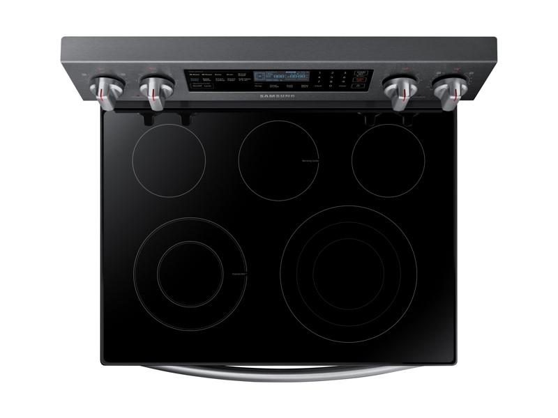 5.9 cu. ft. Freestanding Electric Range with True Convection & Steam Assist in Black Stainless Steel