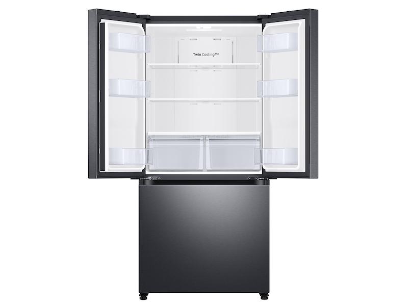 18 cu. ft. Smart Counter Depth 3-Door French Door Refrigerator in Black Stainless Steel
