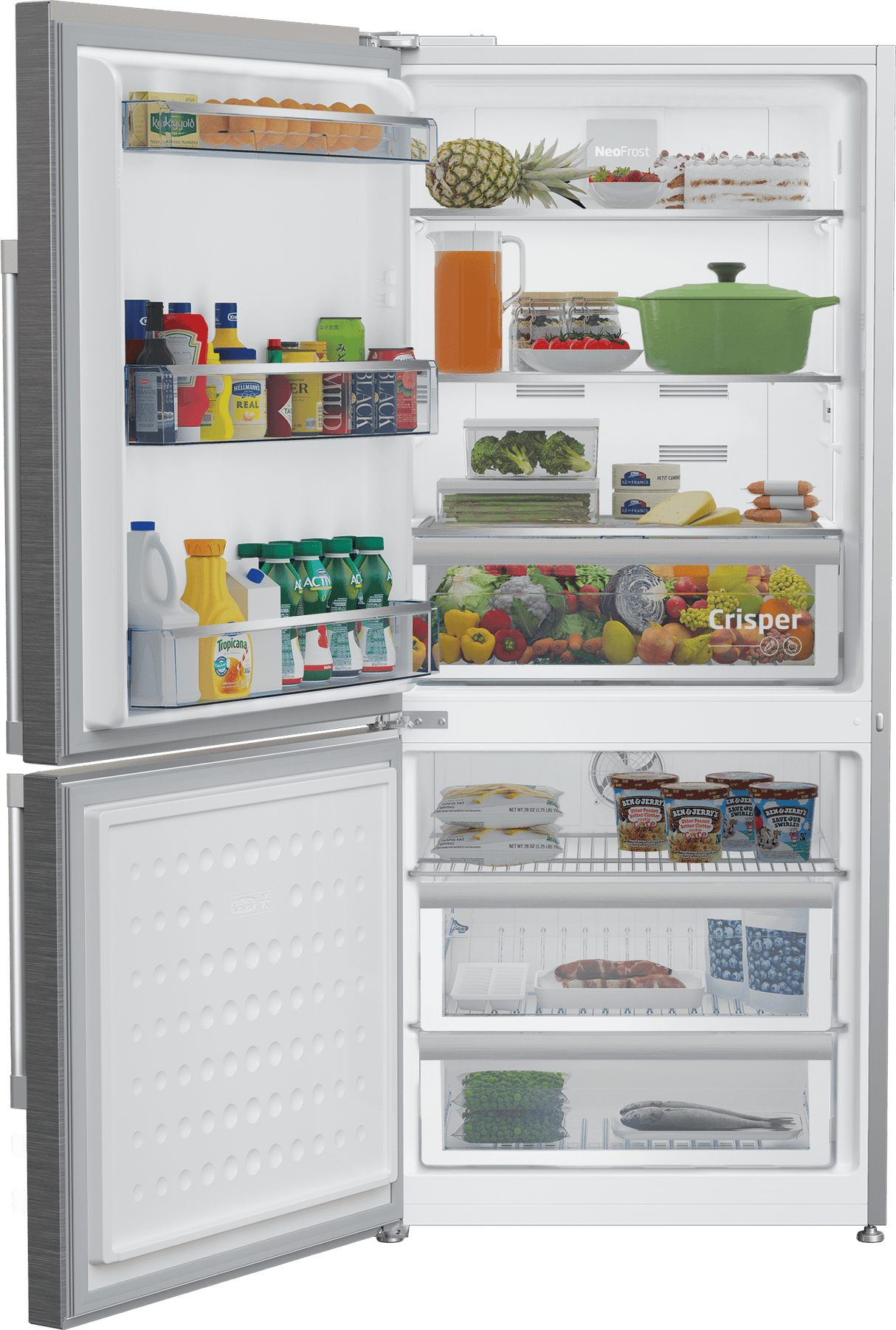 30" Freezer Bottom Stainless Steel Refrigerator (Left Hinge)