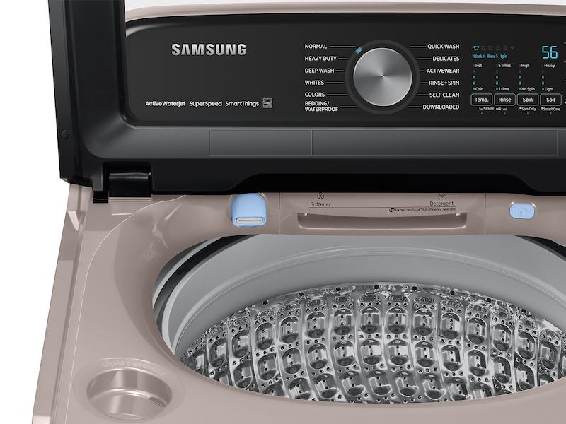 5.2 cu. ft. Large Capacity Smart Top Load Washer with Super Speed Wash in Champagne