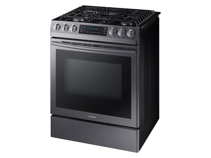 5.8 cu. ft. Slide-in Gas Range with Convection in Black Stainless Steel