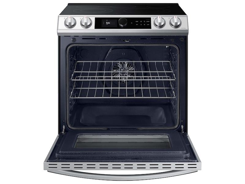Bespoke Smart Slide-in Electric Range 6.3 cu. ft. with Smart Dial & Air Fry in White Glass