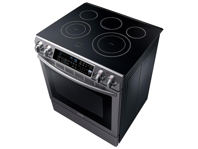 5.8 cu. ft. Slide-in Electric Range with Dual Convection in Black Stainless Steel