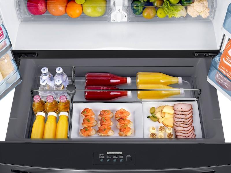 22 cu. ft. Food Showcase Counter Depth 4-Door French Door Refrigerator in Black Stainless Steel