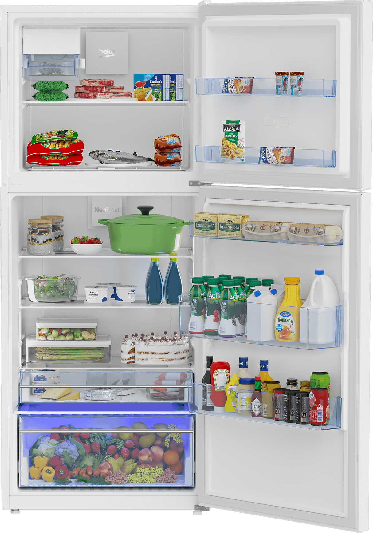 28" Freezer Top White Refrigerator with Auto Ice Maker
