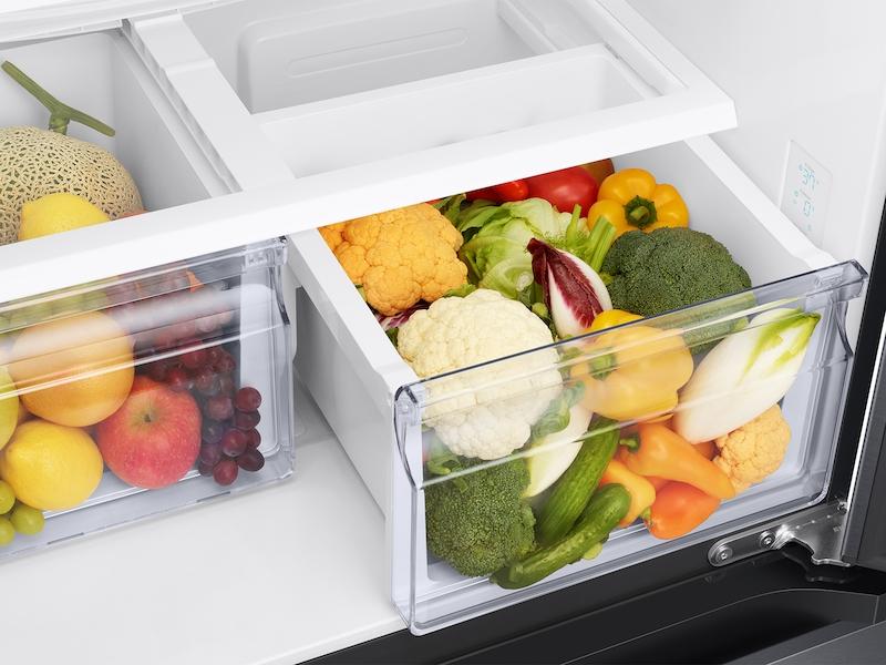 18 cu. ft. Smart Counter Depth 3-Door French Door Refrigerator in Black Stainless Steel