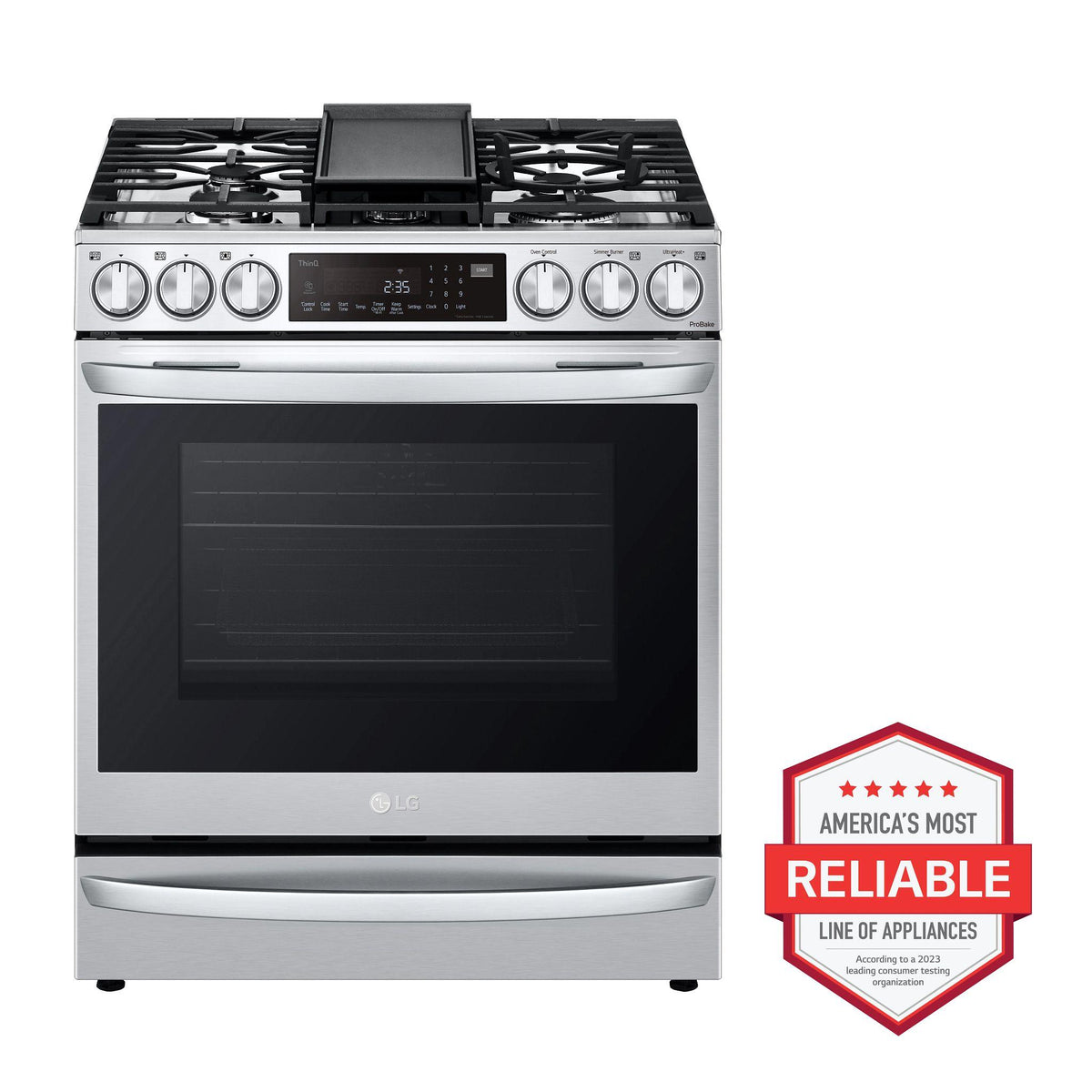 6.3 cu. ft. Smart Gas Slide-in Range with InstaView® ProBake Convection®, Air Fry, and Air Sous Vide