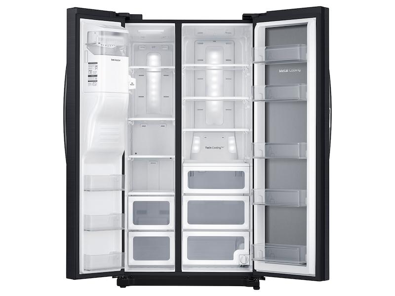25 cu. ft. Food ShowCase Side-by-Side Refrigerator with Metal Cooling in Black Stainless Steel