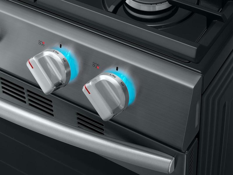 5.8 cu. ft. Freestanding Gas Range with True Convection in Black Stainless Steel