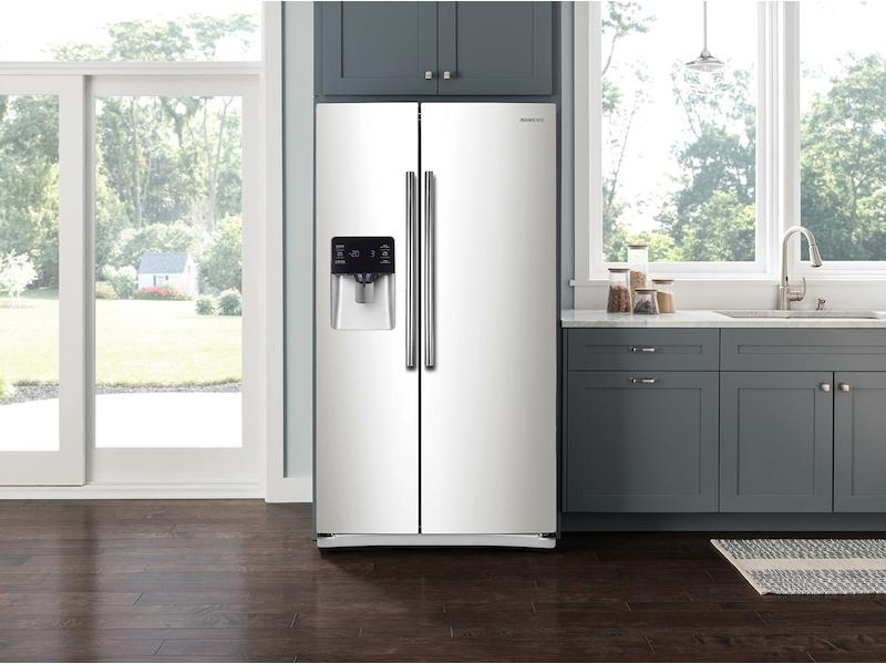 25 cu. ft. Food Showcase Side-by-Side Refrigerator with Metal Cooling in White