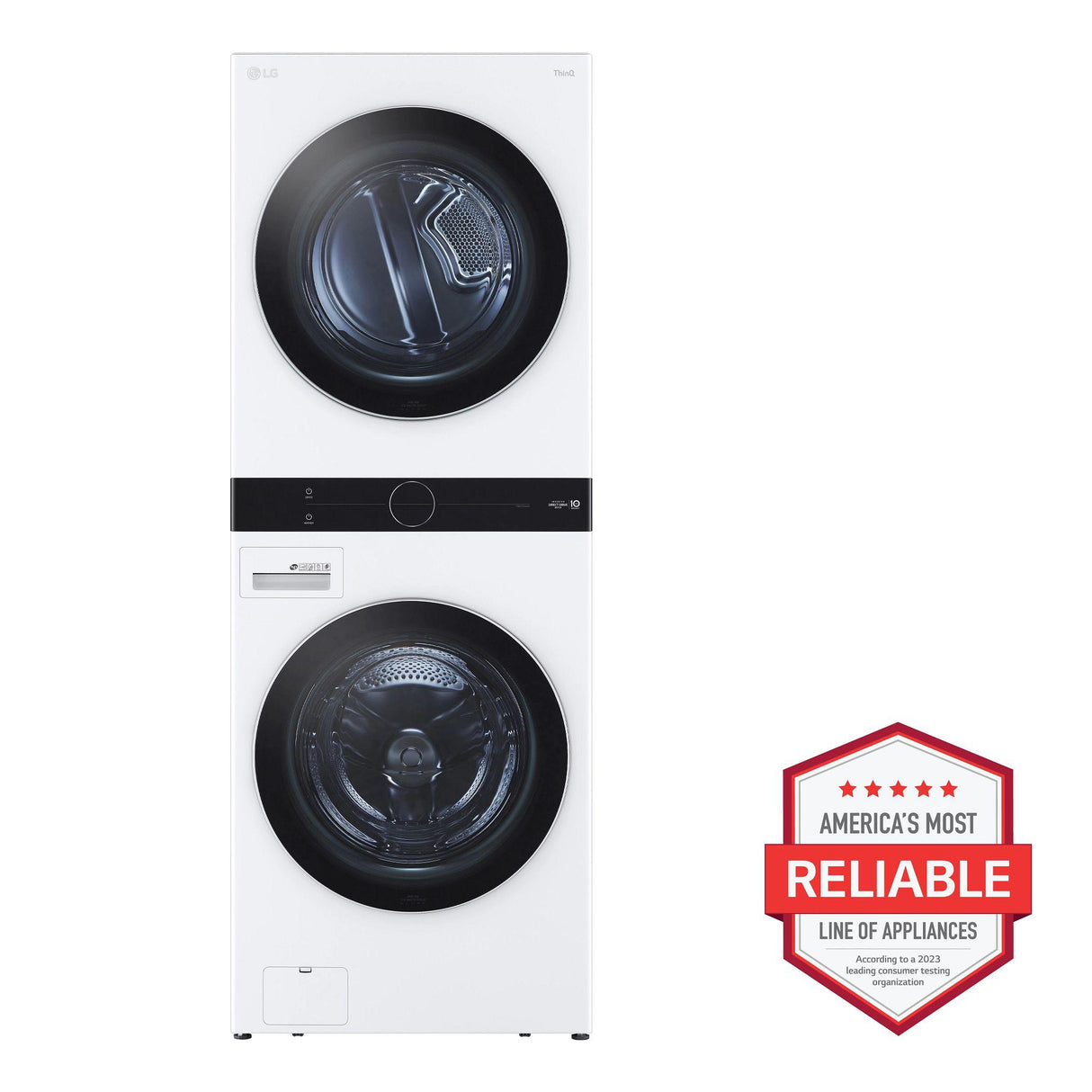 Single Unit Front Load LG WashTower™ with Center Control™ 4.5 cu. ft. Washer and 7.4 cu. ft. Gas Dryer