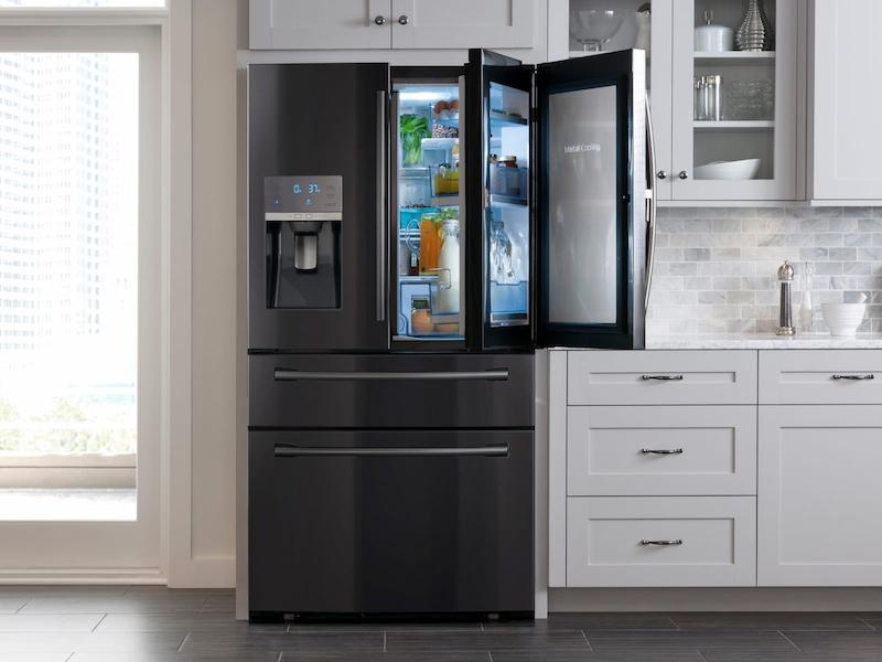 28 cu. ft. Food Showcase 4-Door French Door Refrigerator in Black Stainless Steel