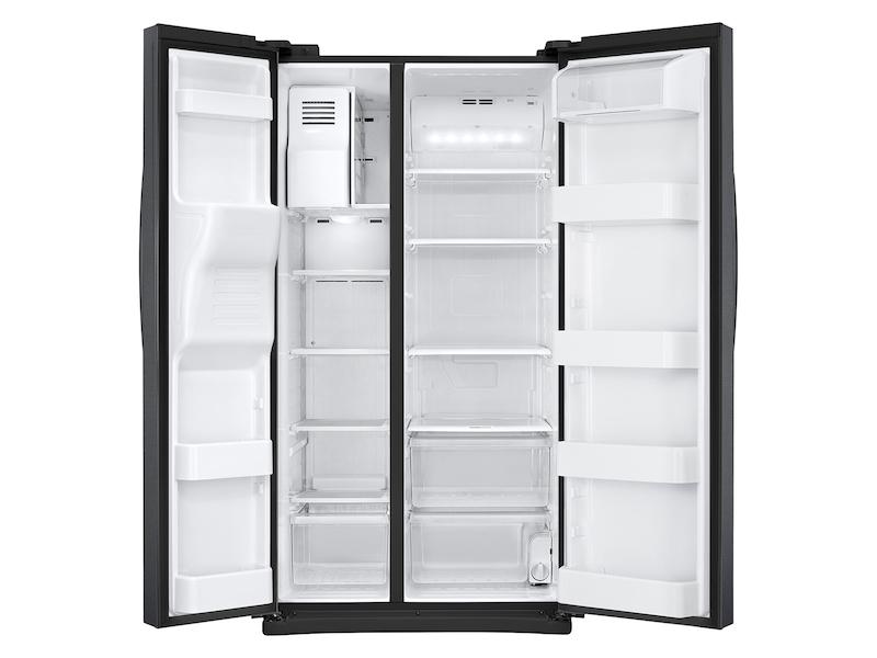 25 cu. ft. Side-by-Side Refrigerator with LED Lighting in Black Stainless Steel