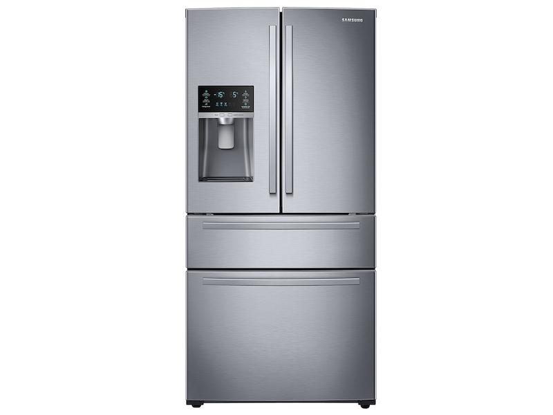 25 cu. ft. Large Capacity 4-Door French Door Refrigerator with External Water & Ice Dispenser in Stainless Steel