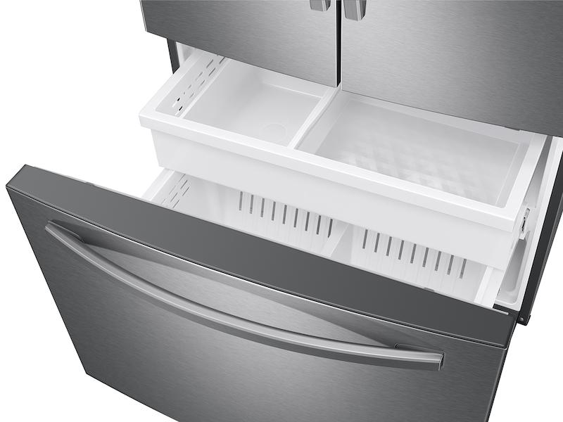 28 cu. ft. Large Capacity 3-Door French Door Refrigerator with Internal Water Dispenser in Stainless Steel