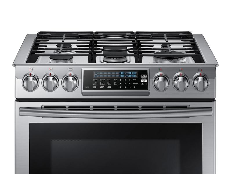 5.8 cu. ft. Slide-In Gas Range with True Convection in Stainless Steel