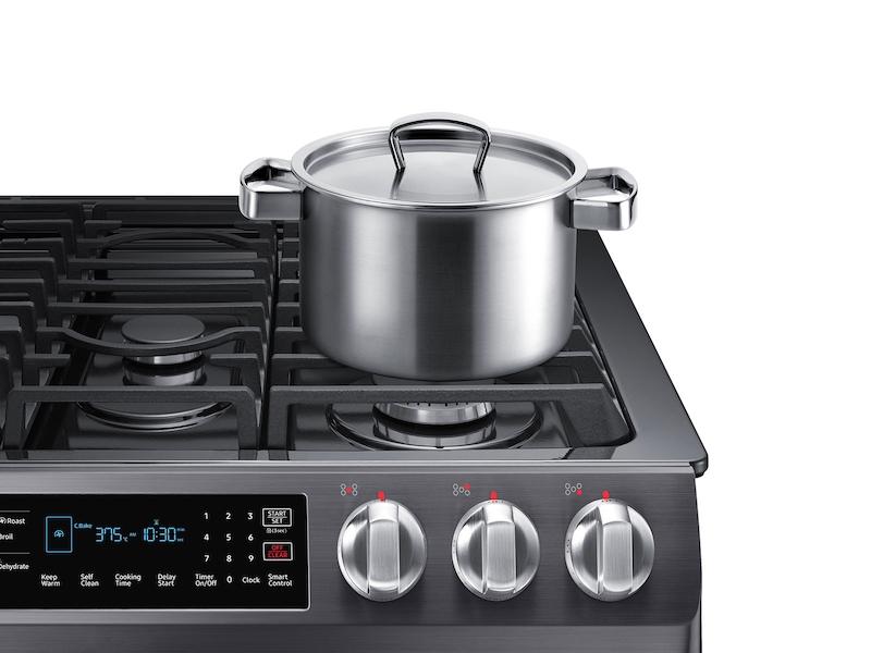 5.8 cu. ft. Slide-in Gas Range with Convection in Black Stainless Steel