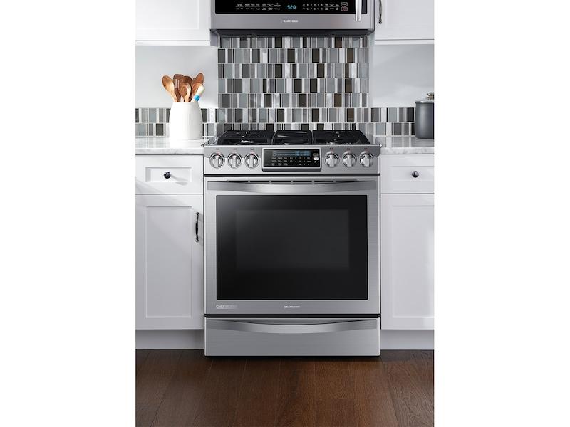 5.8 cu. ft. Chef Collection Slide-in Gas Range with True Convection in Stainless Steel