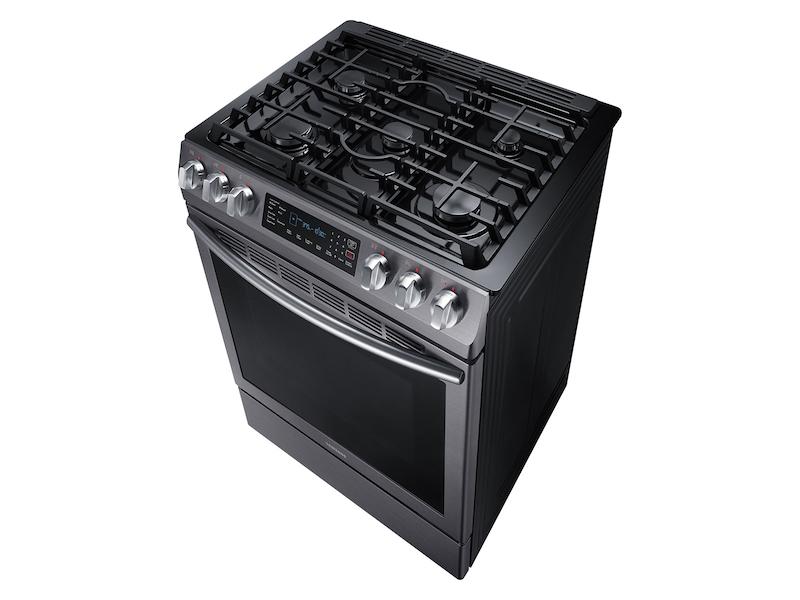 5.8 cu. ft. Slide-in Gas Range with Convection in Black Stainless Steel