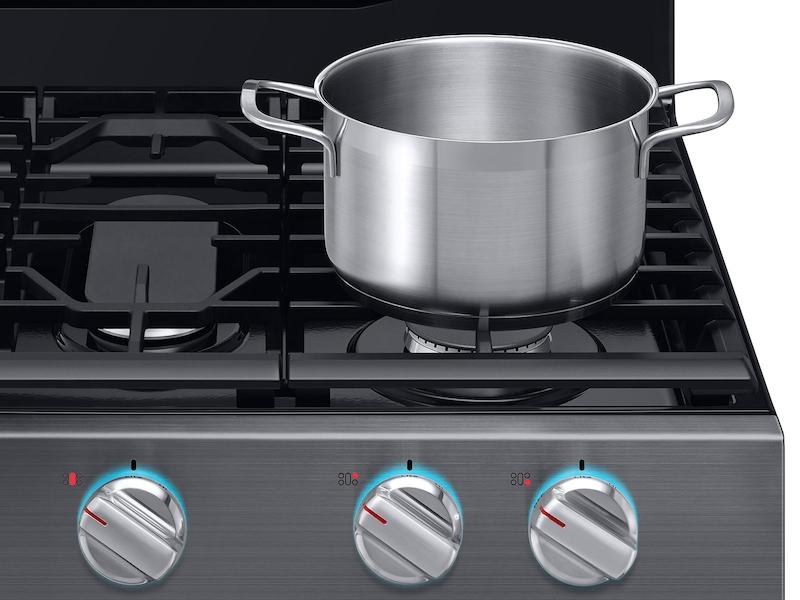 5.8 cu. ft. Freestanding Gas Range with True Convection in Black Stainless Steel