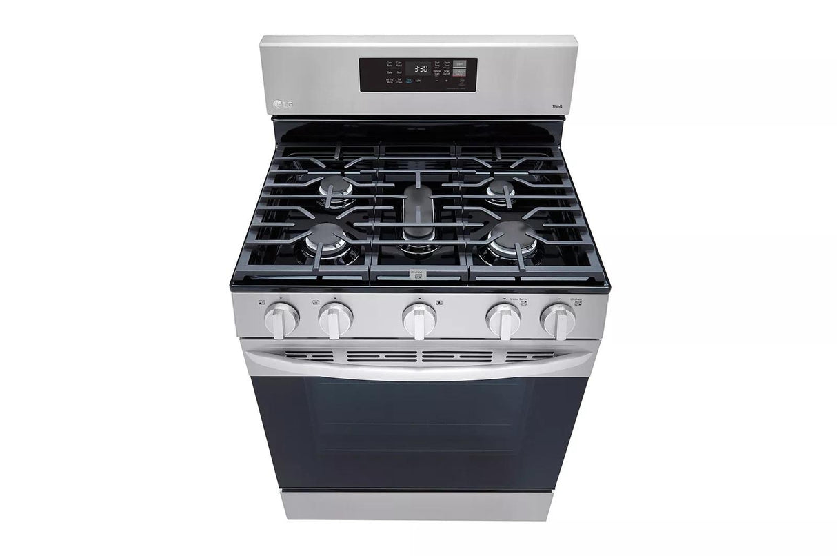 LG 2 Piece Gas Range and Over the Range Microwave Set LRGL5823S & MVEL2033F