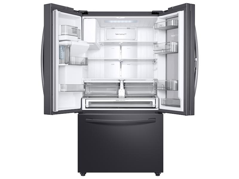 28 cu. ft. 3-Door French Door, Full Depth Refrigerator with Food Showcase in Black Stainless Steel