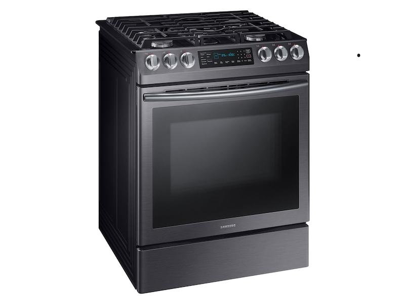 5.8 cu. ft. Slide-in Gas Range with Convection in Black Stainless Steel