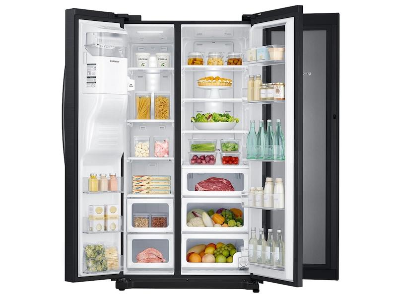 25 cu. ft. Food ShowCase Side-by-Side Refrigerator with Metal Cooling in Black Stainless Steel