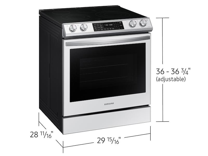 Bespoke 6.3 cu. ft. Smart Front Control Slide-In Electric Range with Air Fry & Wi-Fi in White Glass