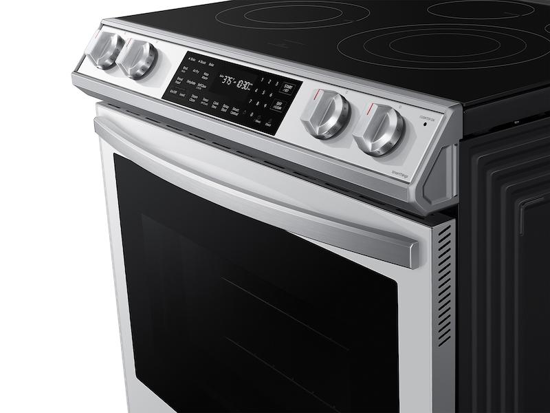 Bespoke 6.3 cu. ft. Smart Front Control Slide-In Electric Range with Air Fry & Wi-Fi in White Glass