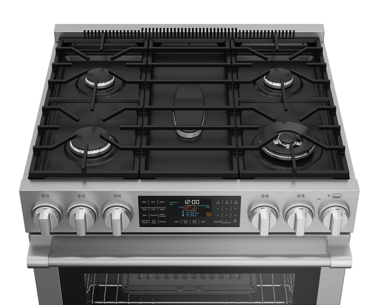 30" Stainless Steel Slide-In Dual Fuel Range